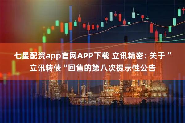 七星配资app官网APP下载 立讯精密: 关于“立讯转债“回售的第八次提示性公告