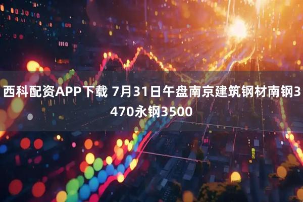 西科配资APP下载 7月31日午盘南京建筑钢材南钢3470永钢3500