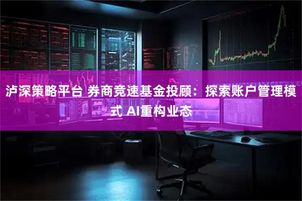 泸深策略平台 券商竞速基金投顾：探索账户管理模式 AI重构业态